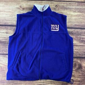 Vtg NFL Team Apparel New York Giants Fleece Vest Full Zip Men’s XL Drawstrings